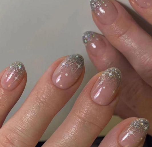 Glam Set - Press on nails Easy use | Champagne Shine & long lasting